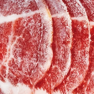 Rebanadas de carne de cerdo congeladas
