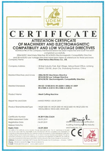 CE (Cortadora de carne certificada)